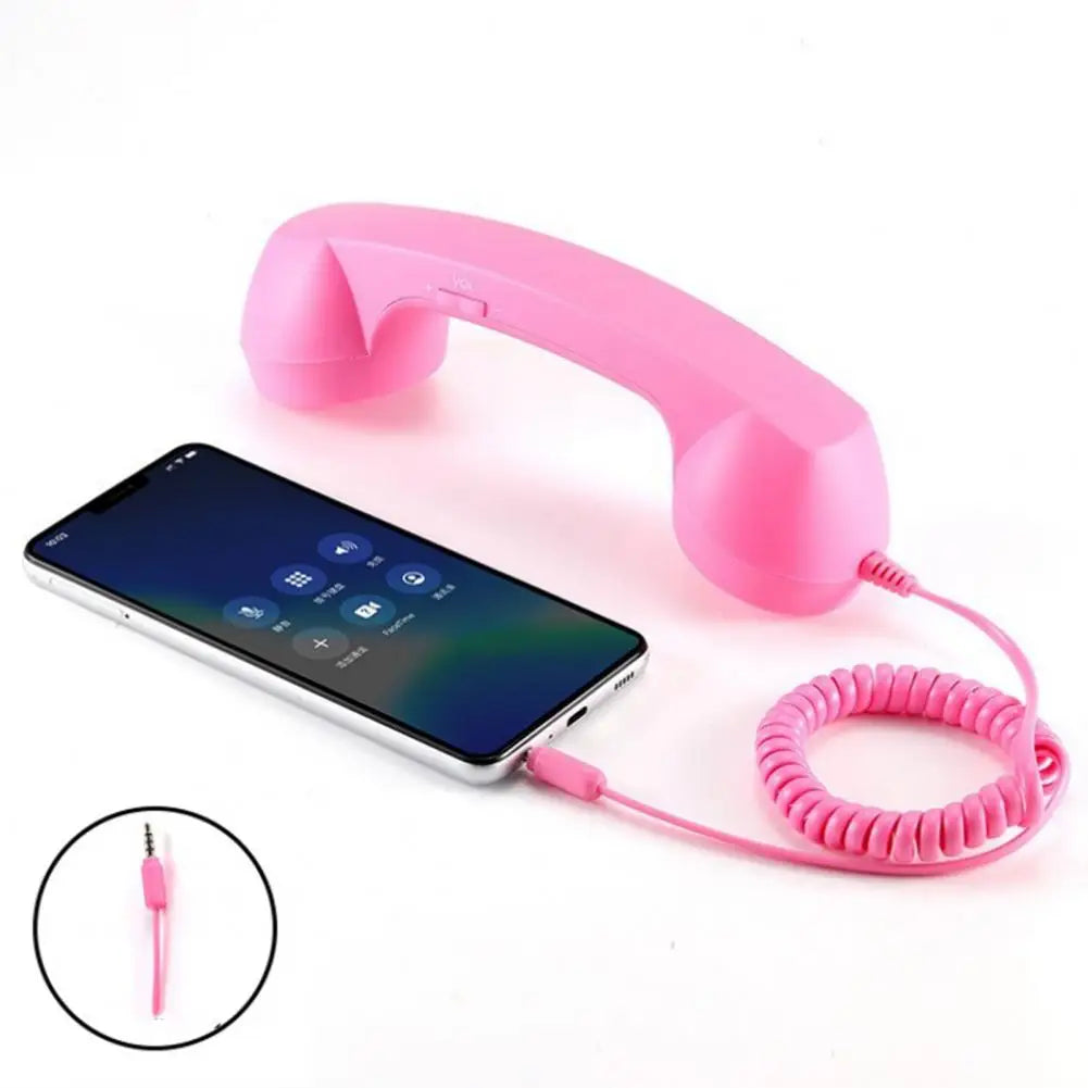 Wired Phone Handset Vintage Retro Phone Handset with Microphone Speaker for Cellphones Universal 3.5mm Socket Smartphone