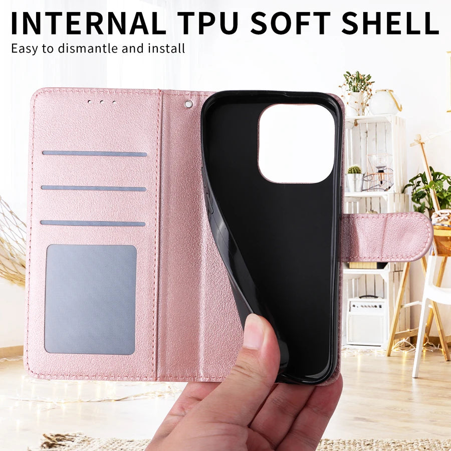 Wallet Card Slot Stand Magnetic Flip Leather Case For Xiaomi Redmi Note 12S 12 Pro 11 11S 10S 9 8 Pro 7 12C 10C Poco X5 Pro M5s