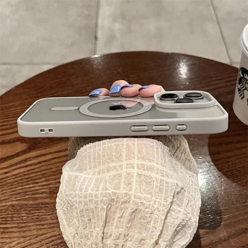 Luxury Magsafe Magnetic Wireless Charge Clear Acrylic Case For iPhone 15 14 Plus 13 12 Mini 11 Pro Max Candy Color Bumper Cover