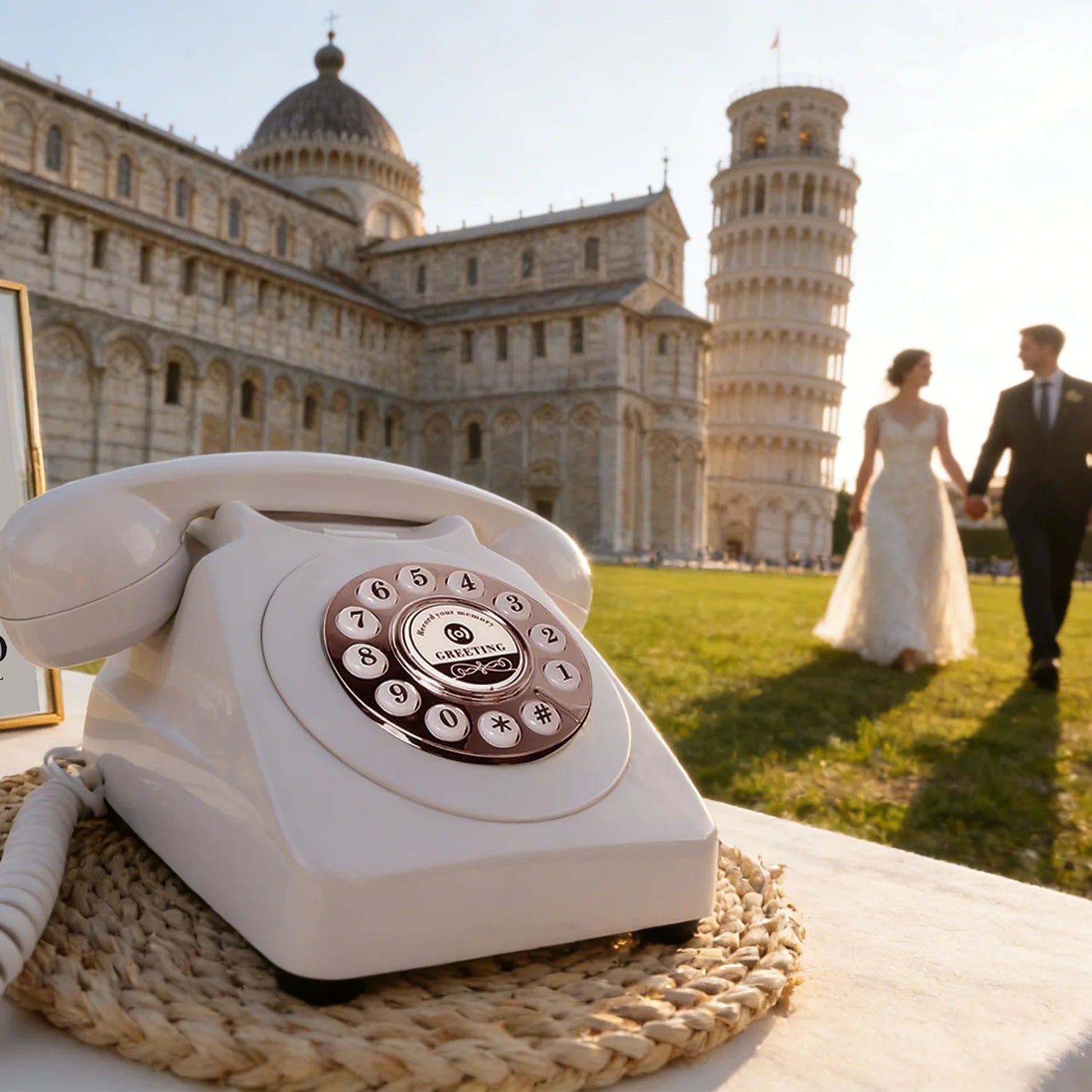 Audiolibro Guestbook Phone Voice Guest Book Wedding Classic Styl Retro Telephone for Wedding Retirement Graduation Birthday Part