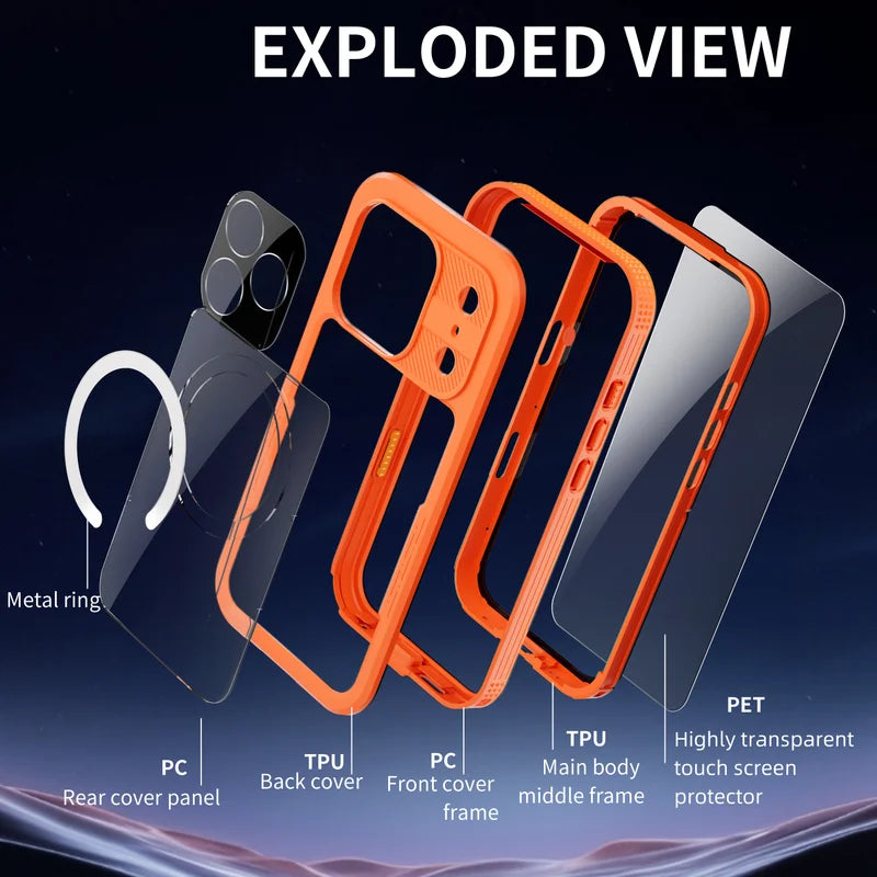360 Degree Fully Protected Shock, Dust, And Snow Resistant IP68 Waterproof Phone case Suitable for iPhone 17Air 17 Pro max