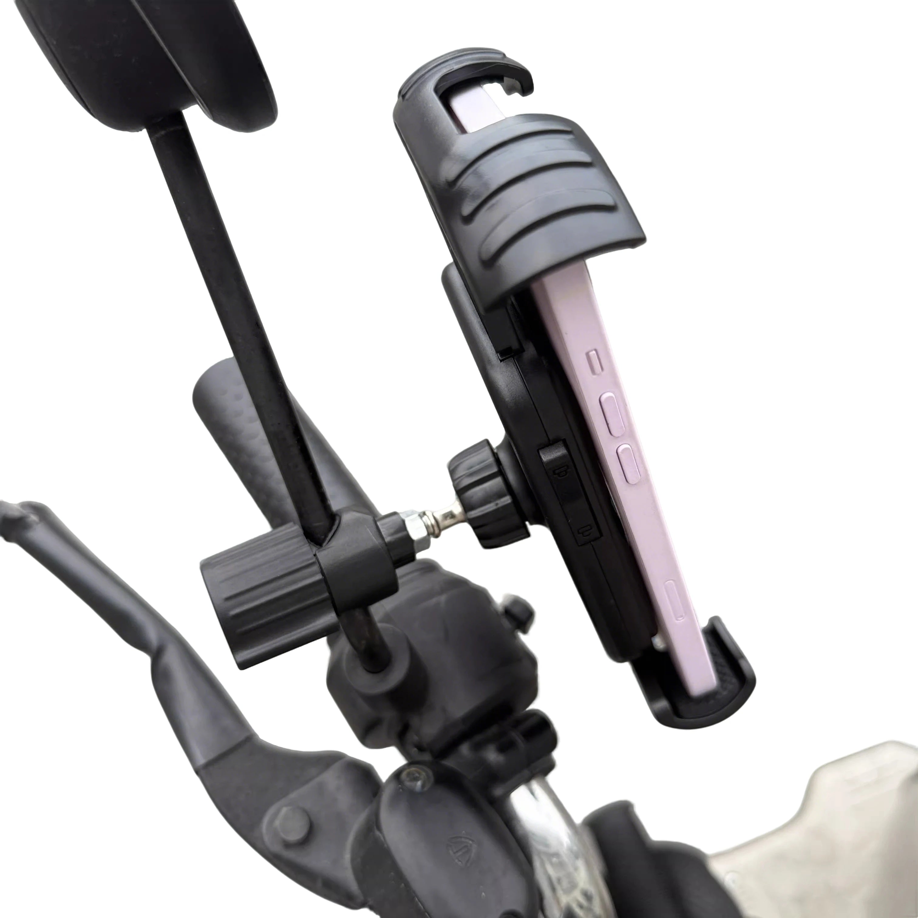 Bicycle Phone Clip Rearview Mirror Motorcycle Holder Rotating Knob Locking Mechanism Stability Enhancement Riding NavigationTool