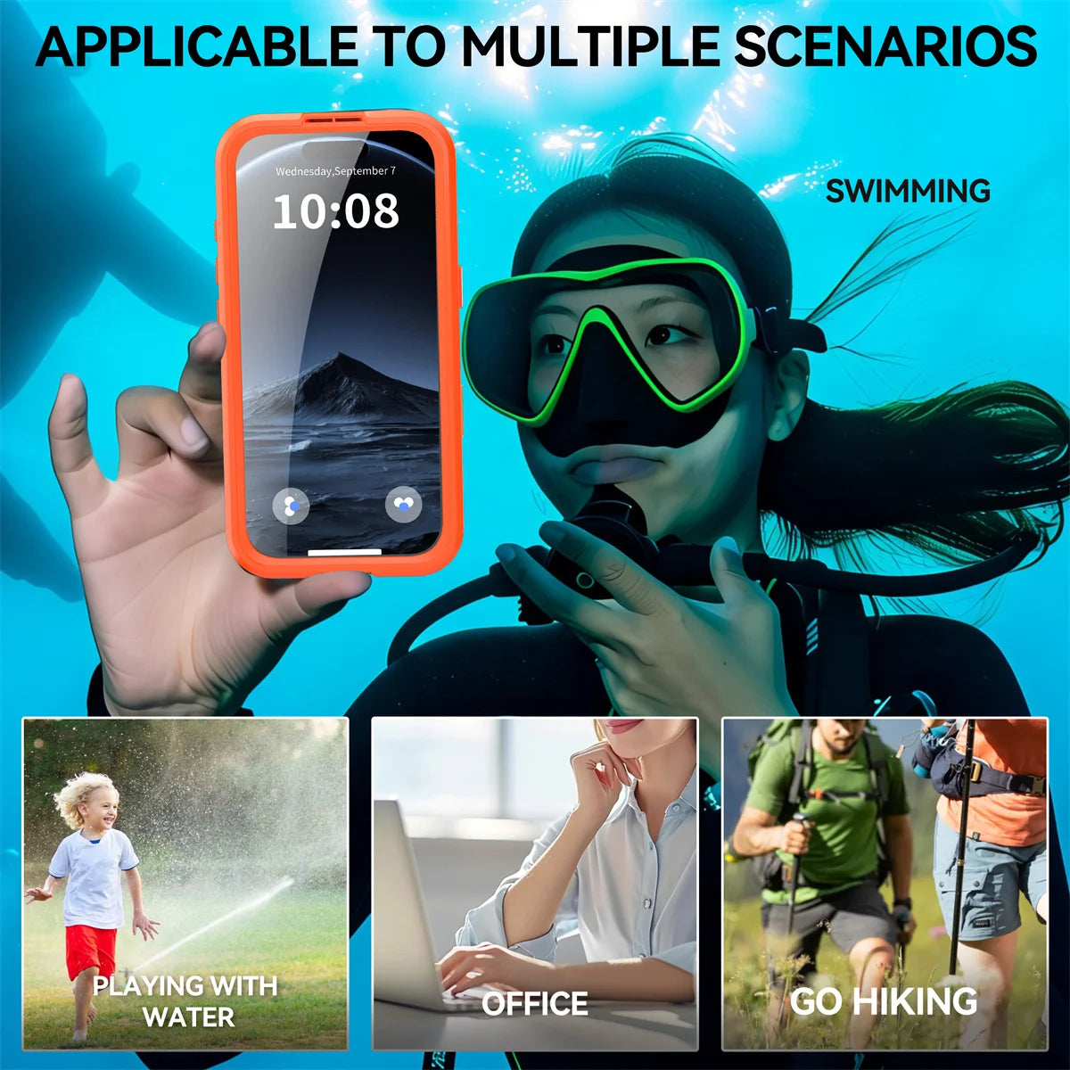 IP68 Full Waterproof Phone Case for iPhone 17 Pro Max Air 17 Magnetic Wireless Charging Magsafe Underwater Diving Cover