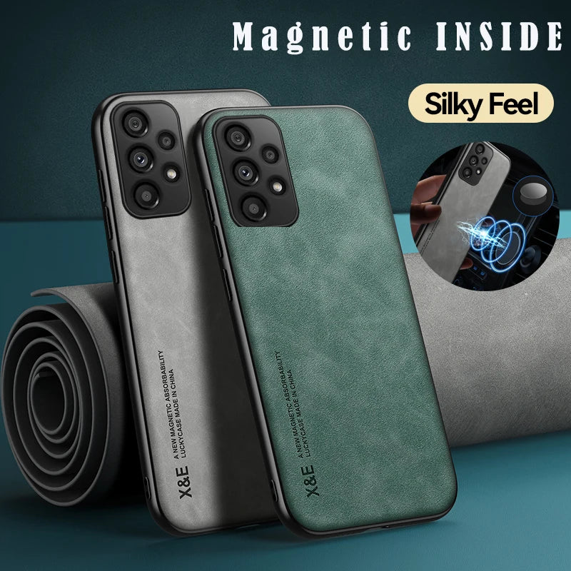 Hidden Iron Plate Magnetic Frosted Leather Phone Case For Xiaomi 17 Pro Max 15T 15 14 14T 13 13T 12 12T 11 11T Pro Back Cover