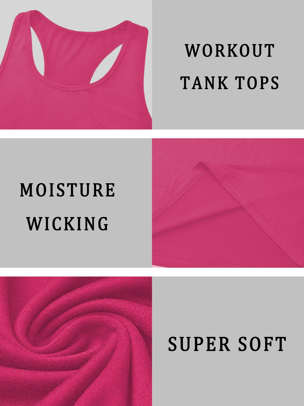 Super Soft Workout Tank Tops for Women, Moisture-Wicking Athletic Racerback Sports Tank Tops for Running Tennis Yoga