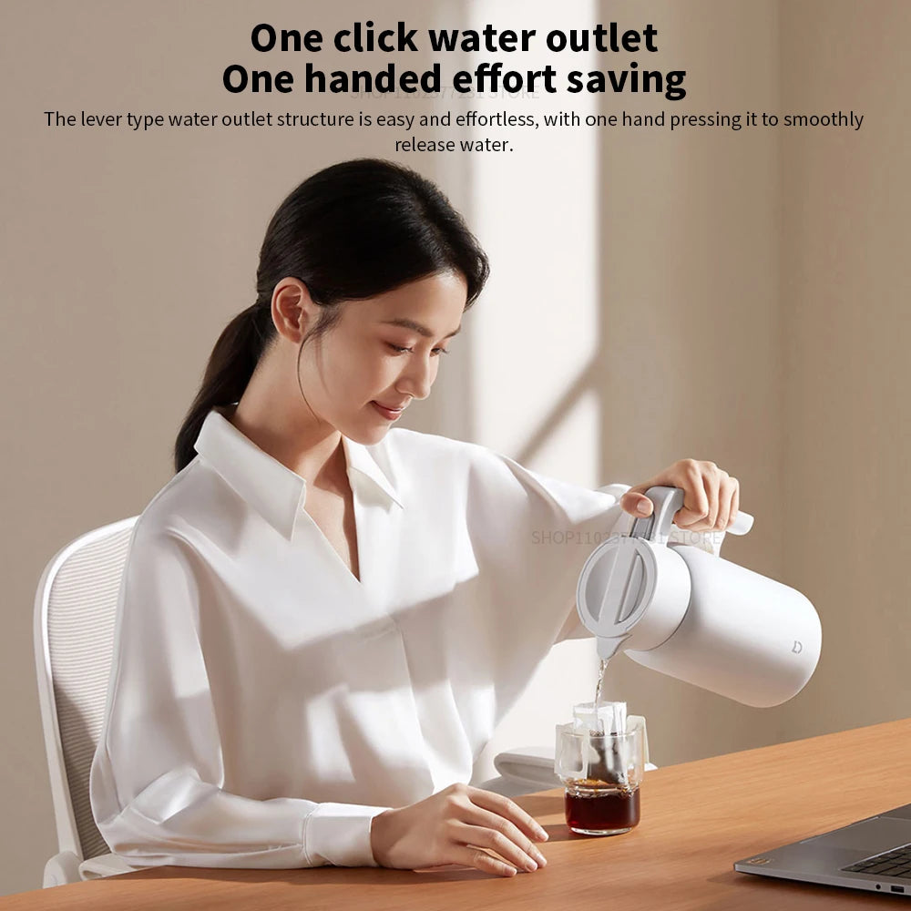NEW Mijia Thermos Kettle Vacuum Insulated Bottle for Hot/Cold Drinks 1.5/2.0L 60oz Coffee Carafe Hot Water Tea Dispenser