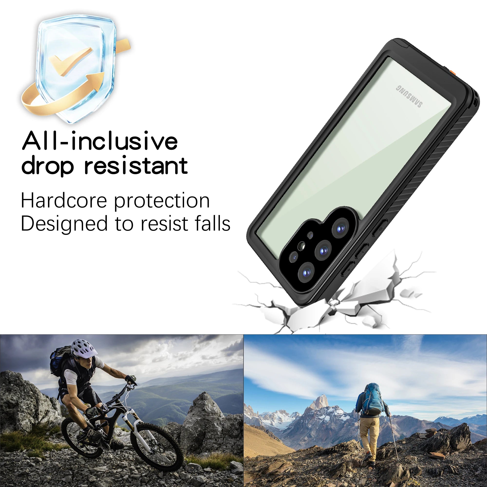 Shellbox - Waterproof phone case for (S25 Ultra/S24FE/S24/S23FE/S23) - Sturdy and durable, IP68, fully enclosed lens protection