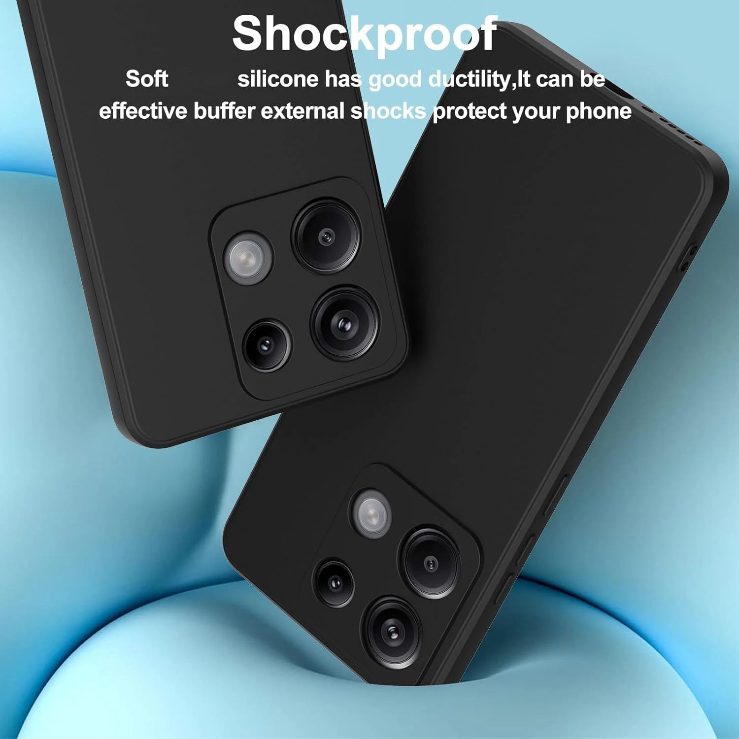 Ultra Thin Matte Soft Silicone Case For Xiaomi Redmi Note 13 12 Pro Plus Pro+ 12S 12C 13C 4G 5G Black Solid Color TPU Back Cover