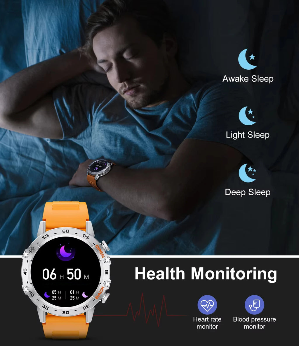 LIGE 1.39 Inch HD Bluetooth Call Smart Watch Men Fitness Tracker Blood Oxygen Health Monitor 400mAh Smartwatch 100+ Sport Modes