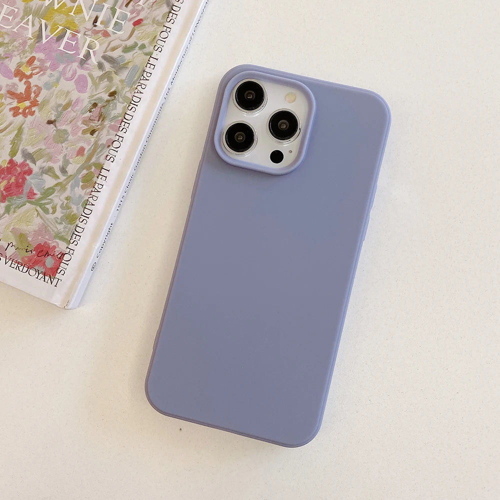 Luxury Matte Candy Color Silicone Soft Case For iPhone 17 Air 16E 16 15 14 13 Pro Max Plus Shockproof Back Cover Slim TPU Shell