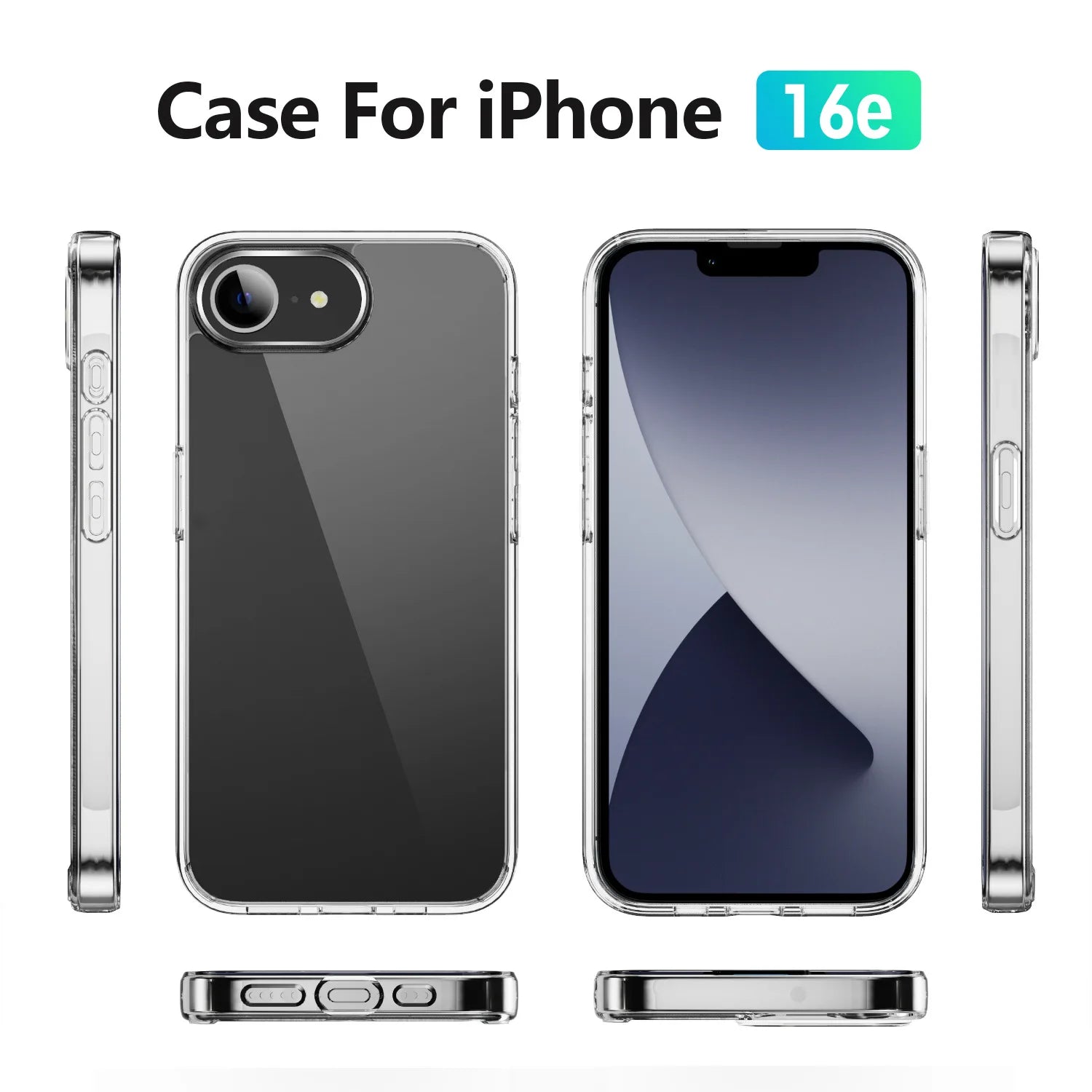 Case Clear For iPhone 16e 16 E 15 Pro Max 14 Plus 13 Mini 12 11 X XS XR SE 2022 2020 7 8 6S Transparent Phone Cover Accessories