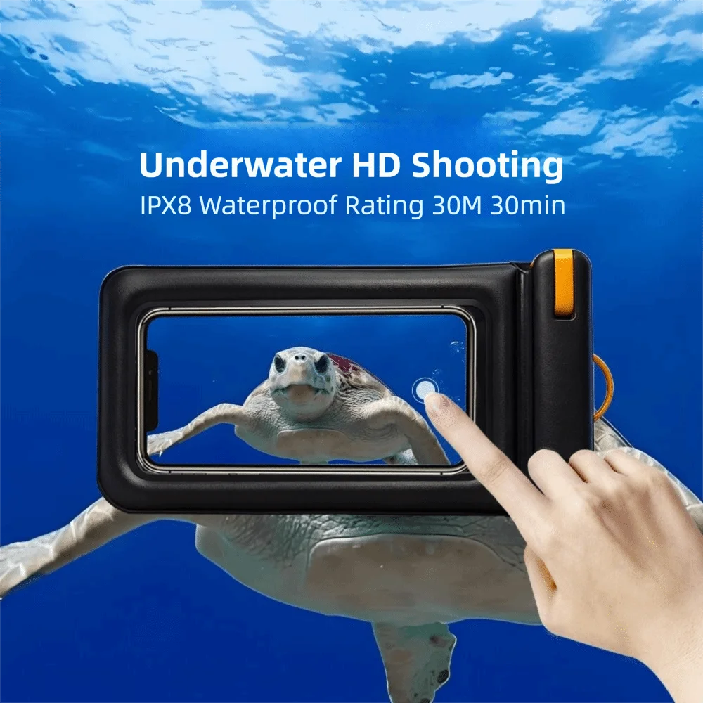 IPX8 Floating Phone Pouch Screen Touchable Universal Waterproof Phone Case with Lanyard 2 Pockets Cellphone Dry Bag Swimming