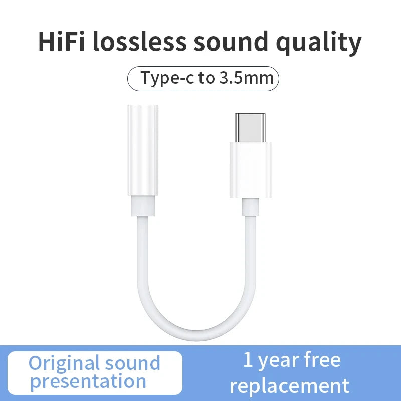 Xiaomi Usb Type C To 3.5mm Earphone Audio Jack Aux Cable Adapter Mi 12t 12 11 10T Pro Lite ultra 12X Poco F3 pad blackshark 5