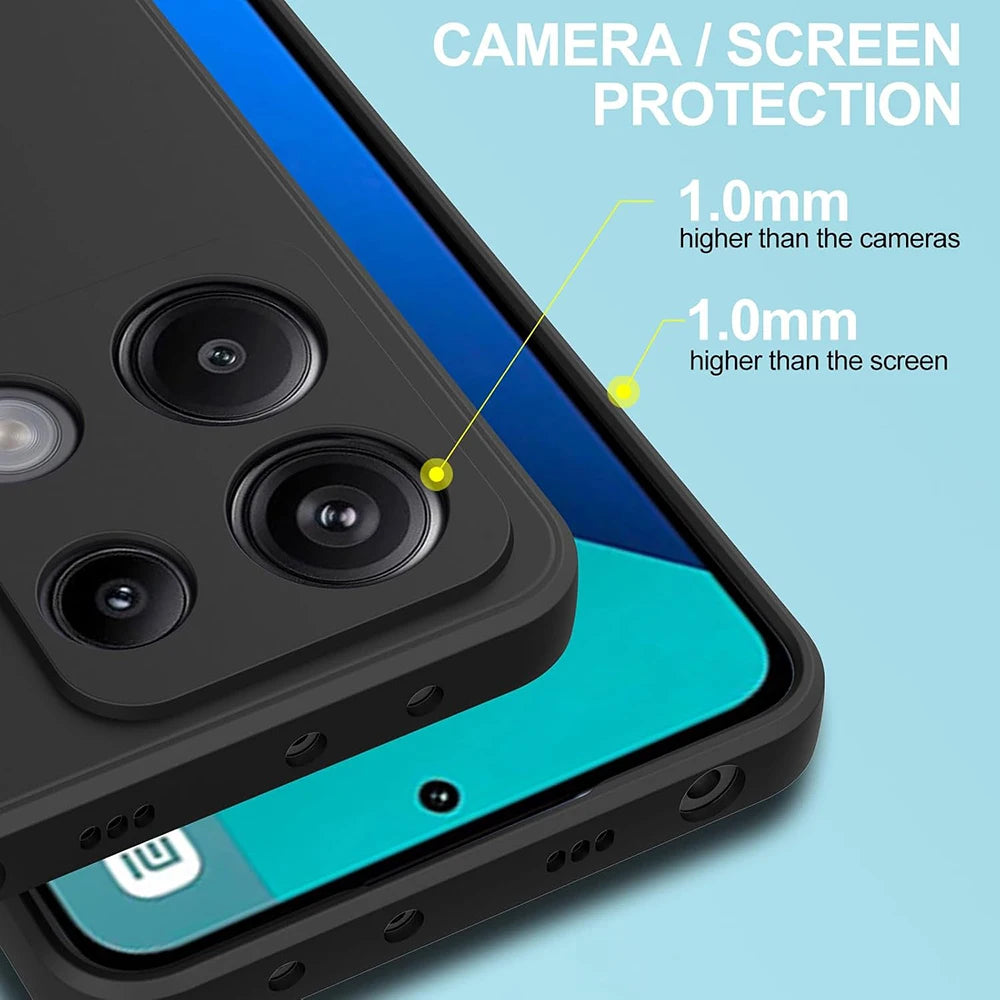 Ultra Thin Matte Soft Silicone Case For Xiaomi Redmi Note 13 12 Pro Plus Pro+ 12S 12C 13C 4G 5G Black Solid Color TPU Back Cover