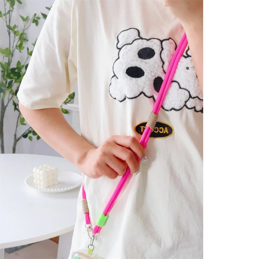 Personalized Trend Double Color Mobile Phone Universal Lanyard Diagonal Span Long Rope Shoulder Strap Rope Fashion Rope