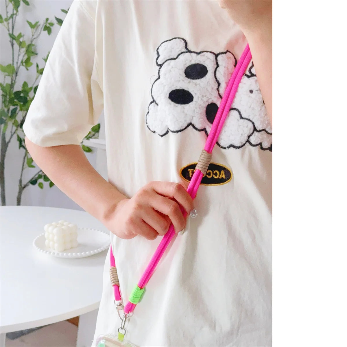 Personalized Trend Double Color Mobile Phone Universal Lanyard Diagonal Span Long Rope Shoulder Strap Rope Fashion Rope