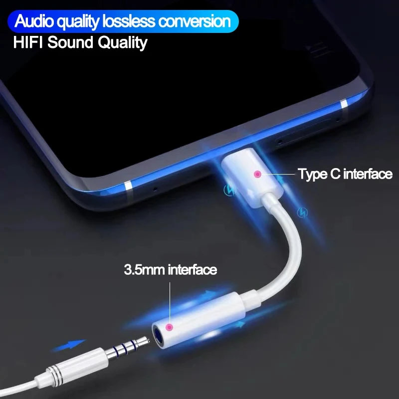 Xiaomi Usb Type C To 3.5mm Earphone Audio Jack Aux Cable Adapter Mi 12t 12 11 10T Pro Lite ultra 12X Poco F3 pad blackshark 5