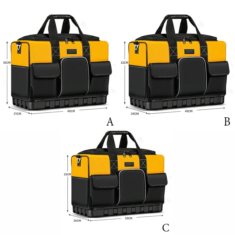 Heavy Duty Electrician Tool Bag Waterproof Multi-Pocket Organizer - Reinforced Oxford Cloth with Adjustable Shoulder Strap