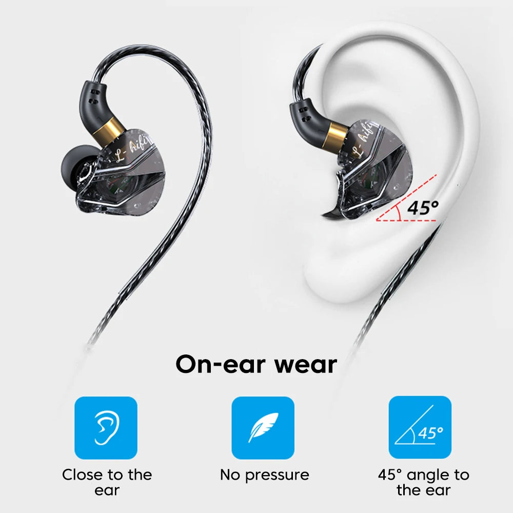 Type-C Wired Headphones In-Ear Sports Heavy Bass Gaming Earphones With Mic Volume Adjustment Call Line Control Cellphones Earbud