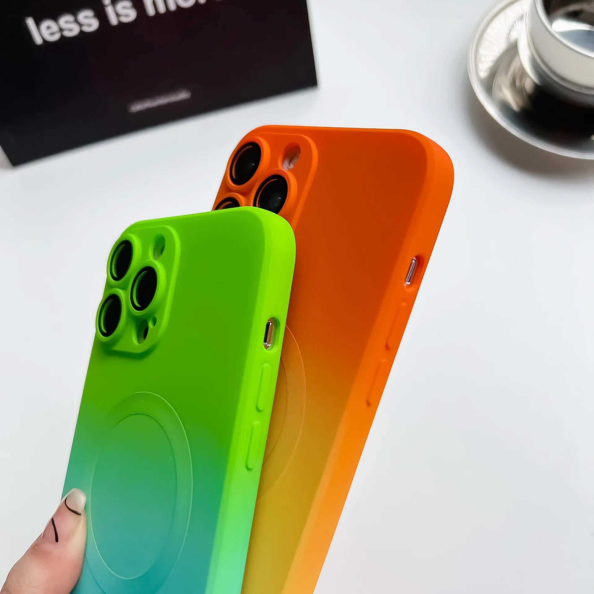 Luxury For Magsafe Gradient Silicone Multicolour Shockproof Case for iPhone 15 16 14 13 12 11 Pro Max E Wireless Charging Cover
