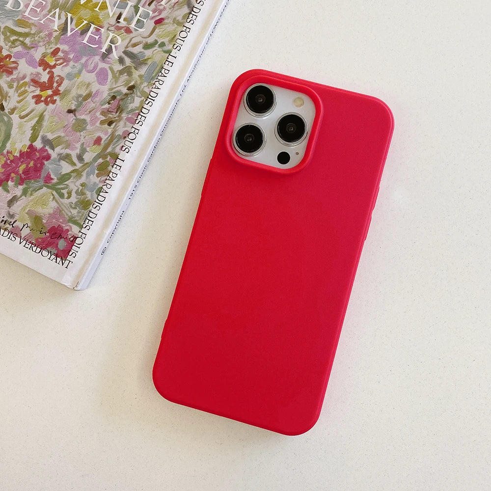 Luxury Matte Candy Color Silicone Soft Case For iPhone 17 Air 16E 16 15 14 13 Pro Max Plus Shockproof Back Cover Slim TPU Shell