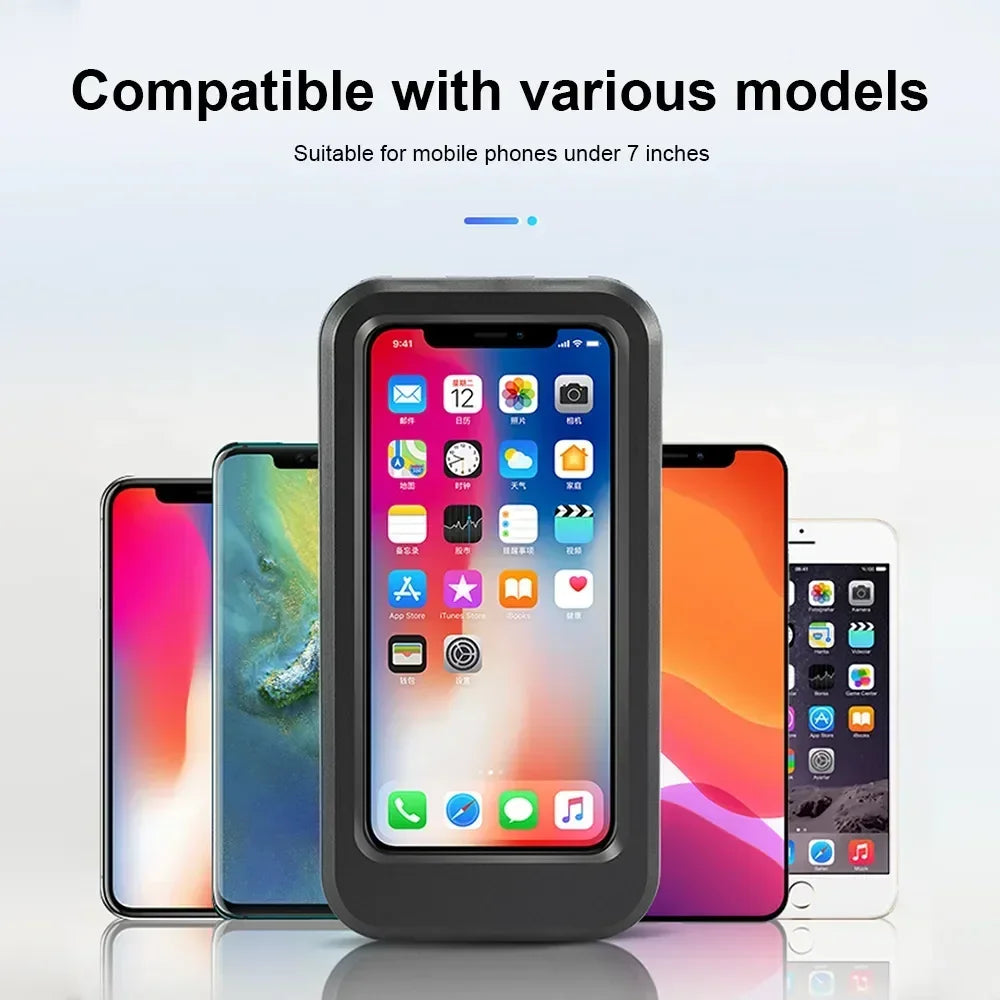 Waterproof Bike Phone Holder 360 Rotation Motorcycle Phone Mount Fully Enclosed Touch Sensitive for iPhone 17 16 Pro Max/15/14