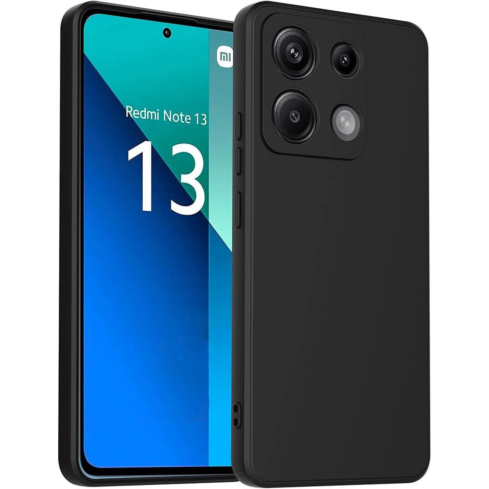 Ultra Thin Matte Soft Silicone Case For Xiaomi Redmi Note 13 12 Pro Plus Pro+ 12S 12C 13C 4G 5G Black Solid Color TPU Back Cover