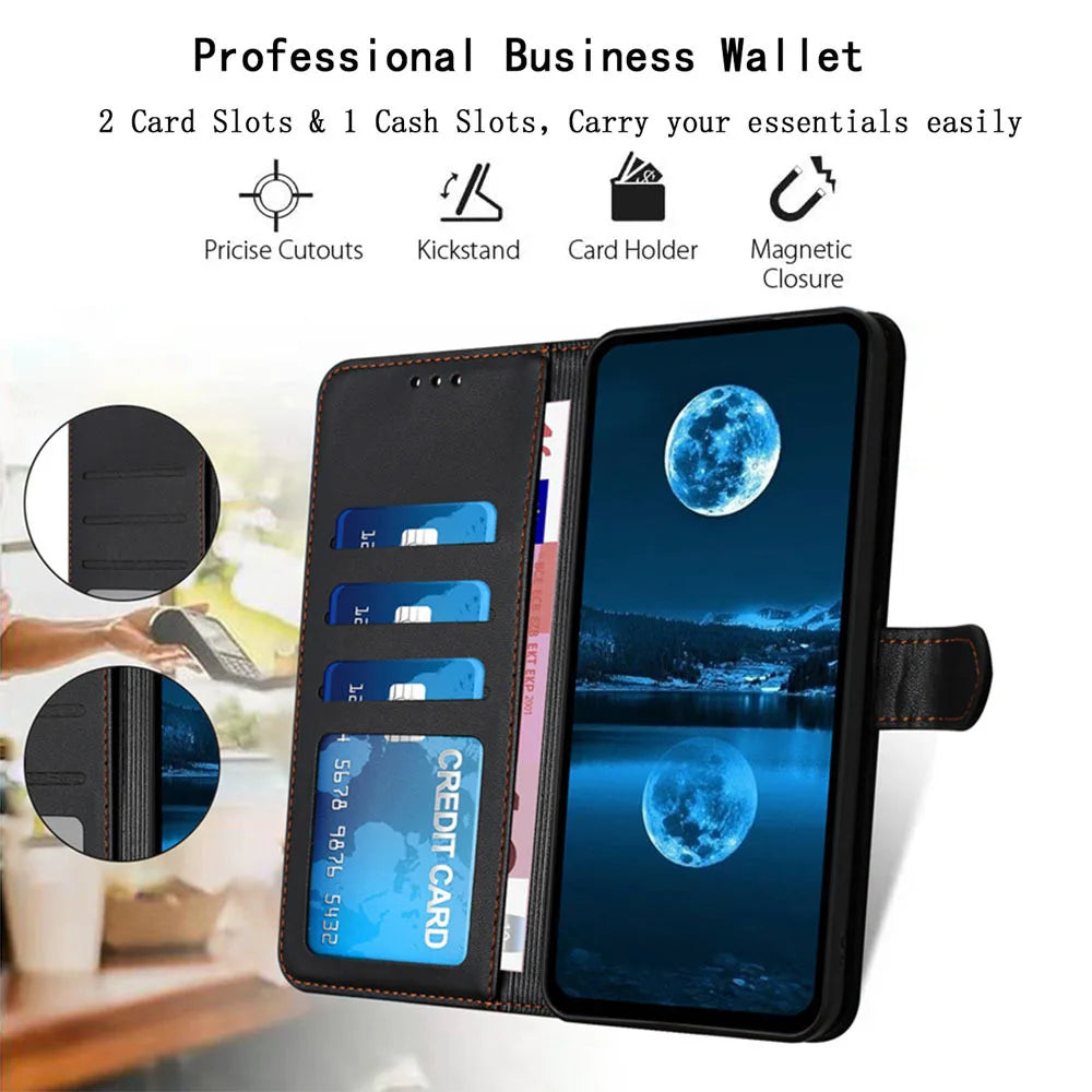 Solid Color Flip Leather Case For OPPO A16 A17 A37 A18 A57 A58 A60 A78 A94 A98 A74 A93 A54 A55 5G 4G A52 A72 Wallet Stand Cover