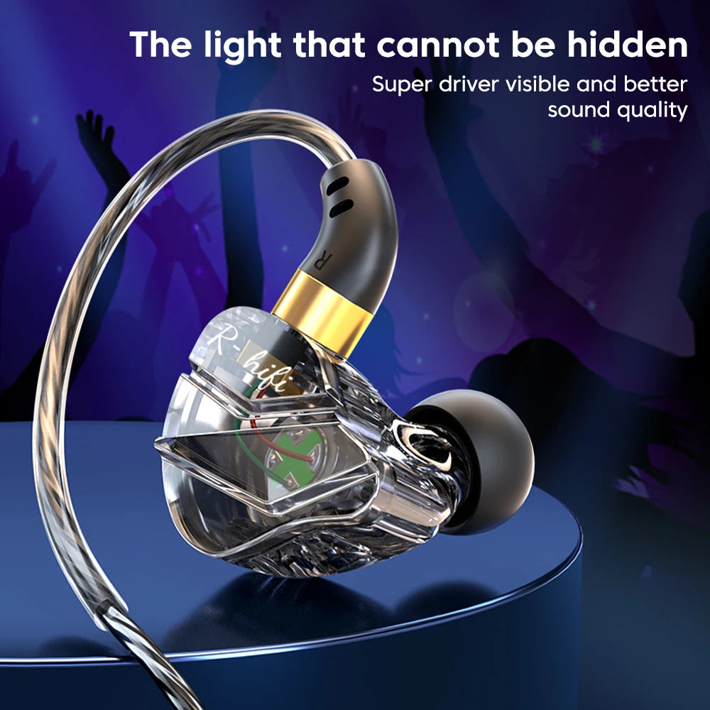 Type-C Wired Headphones In-Ear Sports Heavy Bass Gaming Earphones With Mic Volume Adjustment Call Line Control Cellphones Earbud