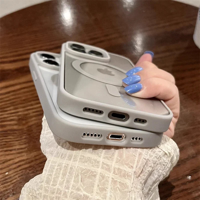 Luxury Magsafe Magnetic Wireless Charge Clear Acrylic Case For iPhone 15 14 Plus 13 12 Mini 11 Pro Max Candy Color Bumper Cover