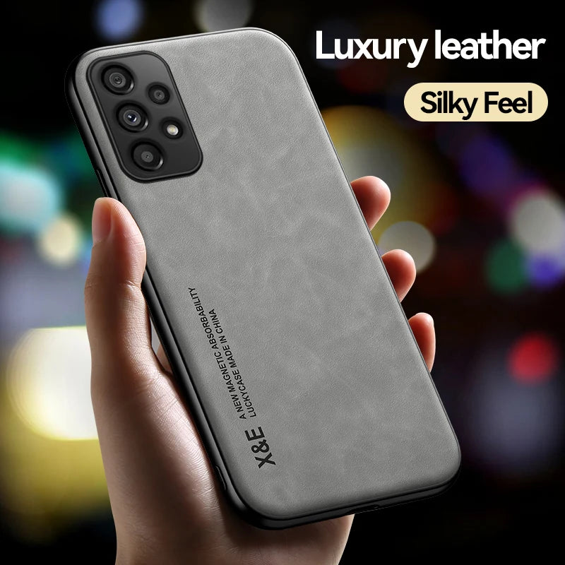 Hidden Iron Plate Magnetic Frosted Leather Phone Case For Xiaomi 17 Pro Max 15T 15 14 14T 13 13T 12 12T 11 11T Pro Back Cover