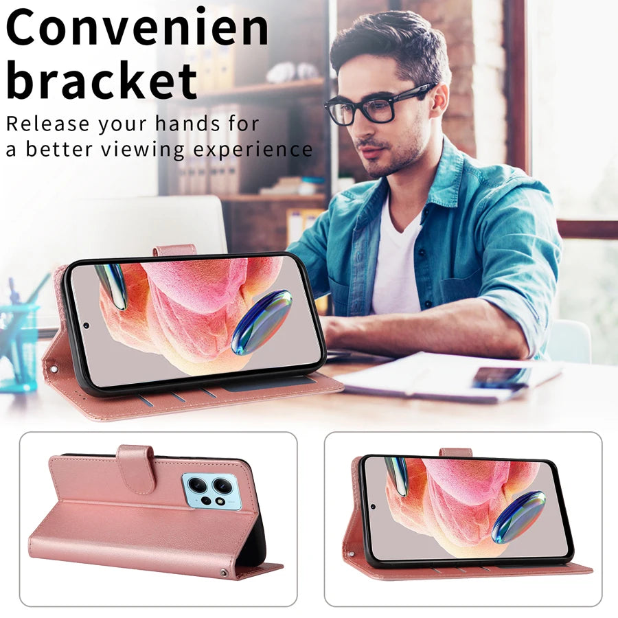 Wallet Card Slot Stand Magnetic Flip Leather Case For Xiaomi Redmi Note 12S 12 Pro 11 11S 10S 9 8 Pro 7 12C 10C Poco X5 Pro M5s