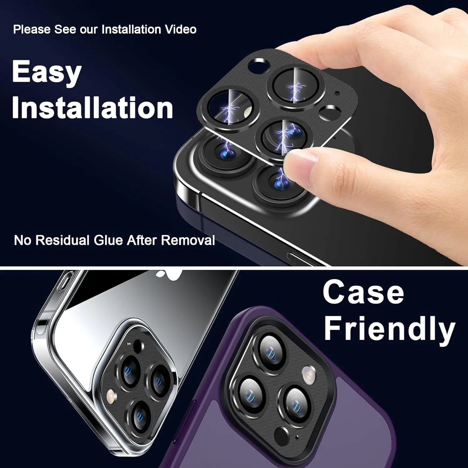 Metal Glass Camera Lens Protector Cover for iPhone 17 Air 16 15 Pro Max 14 Plus 13 Mini 12 11 15Pro 14Pro 16Pro Protection Flim