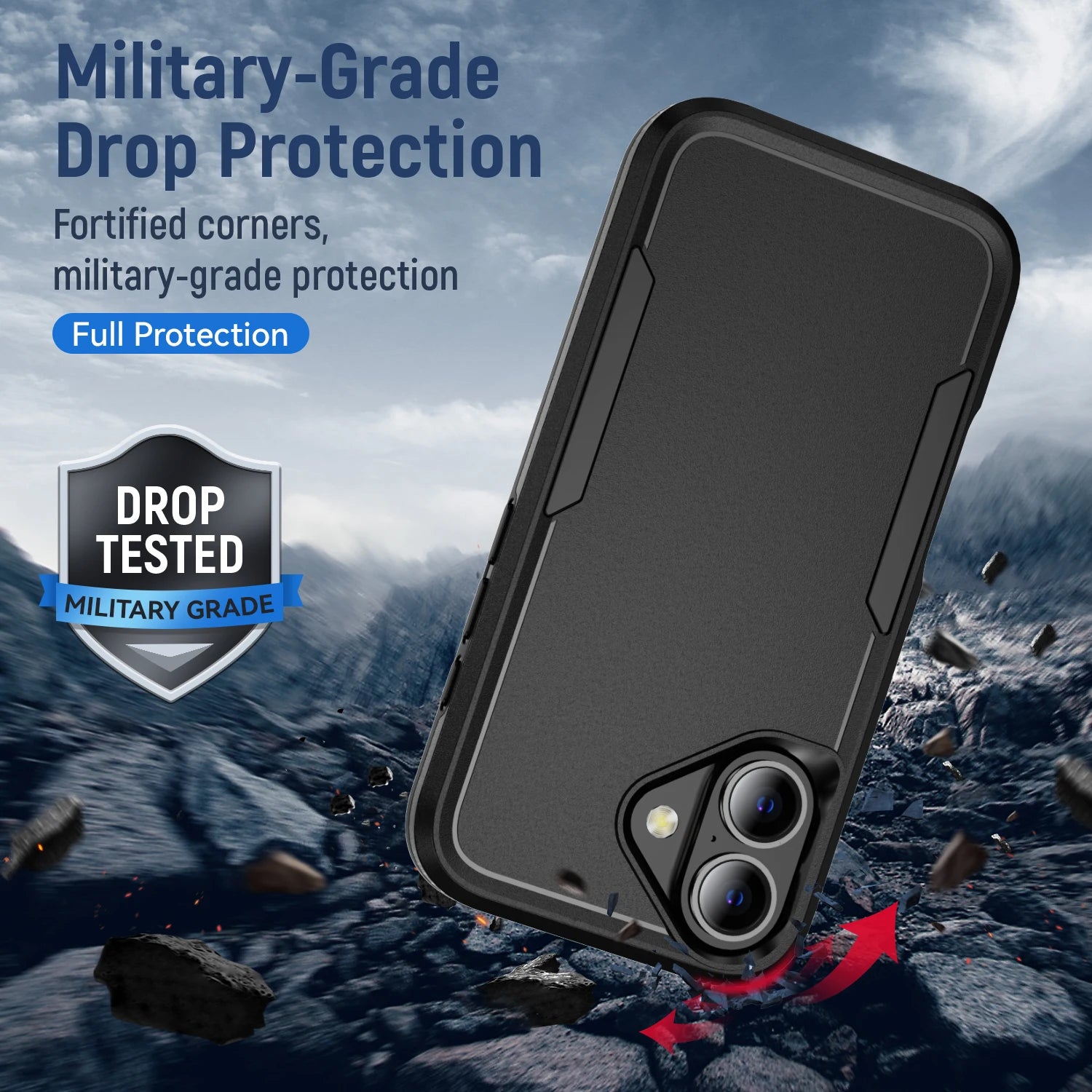 Hard Armor Matte Feeling Case for Iphone 18 17 Pro Max 17 Air 17e 16e 16 15 Plus 14 12 13 Iphone18 Fall Protective Accessories