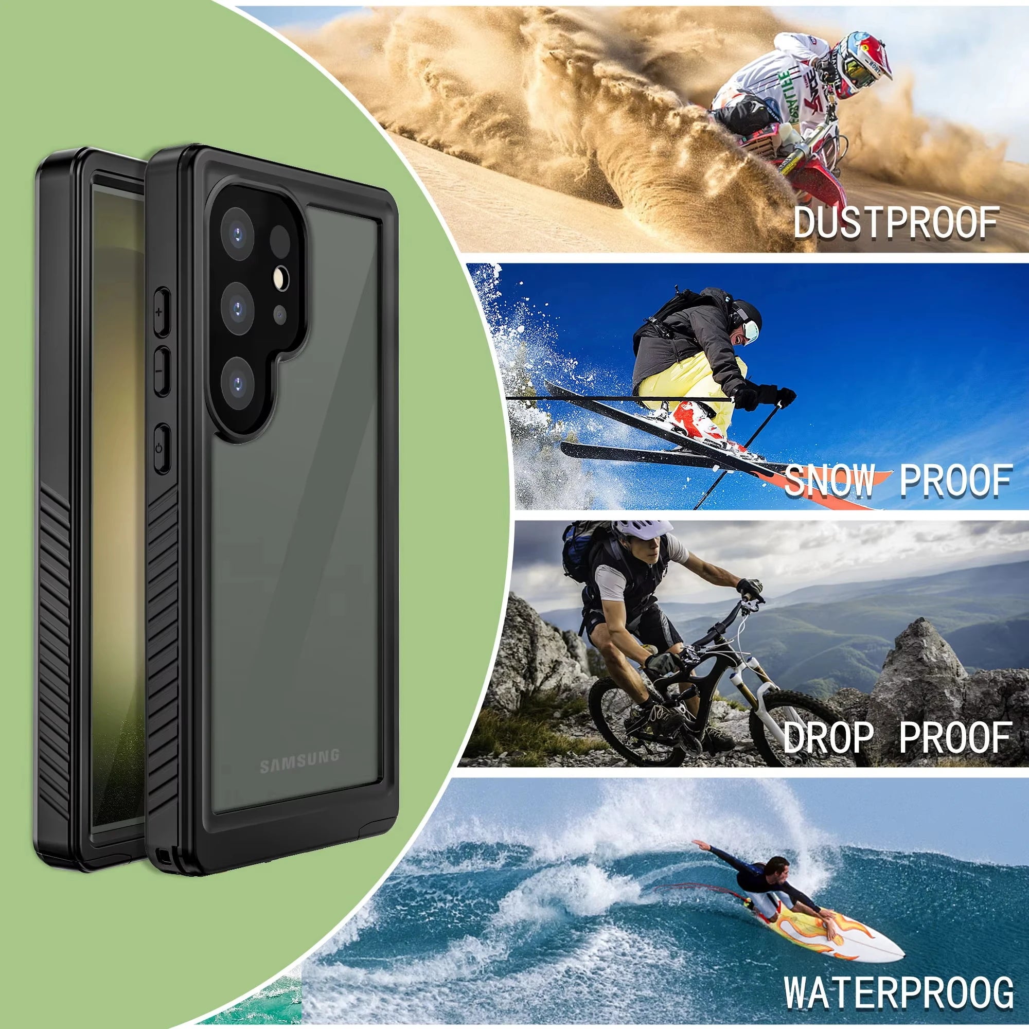 Shellbox Best-selling PC TPU Lens Protection Rugged and Durable Fully Sealed IP68 Waterproof Phone Case S25 Ultra S23 S24 Serie