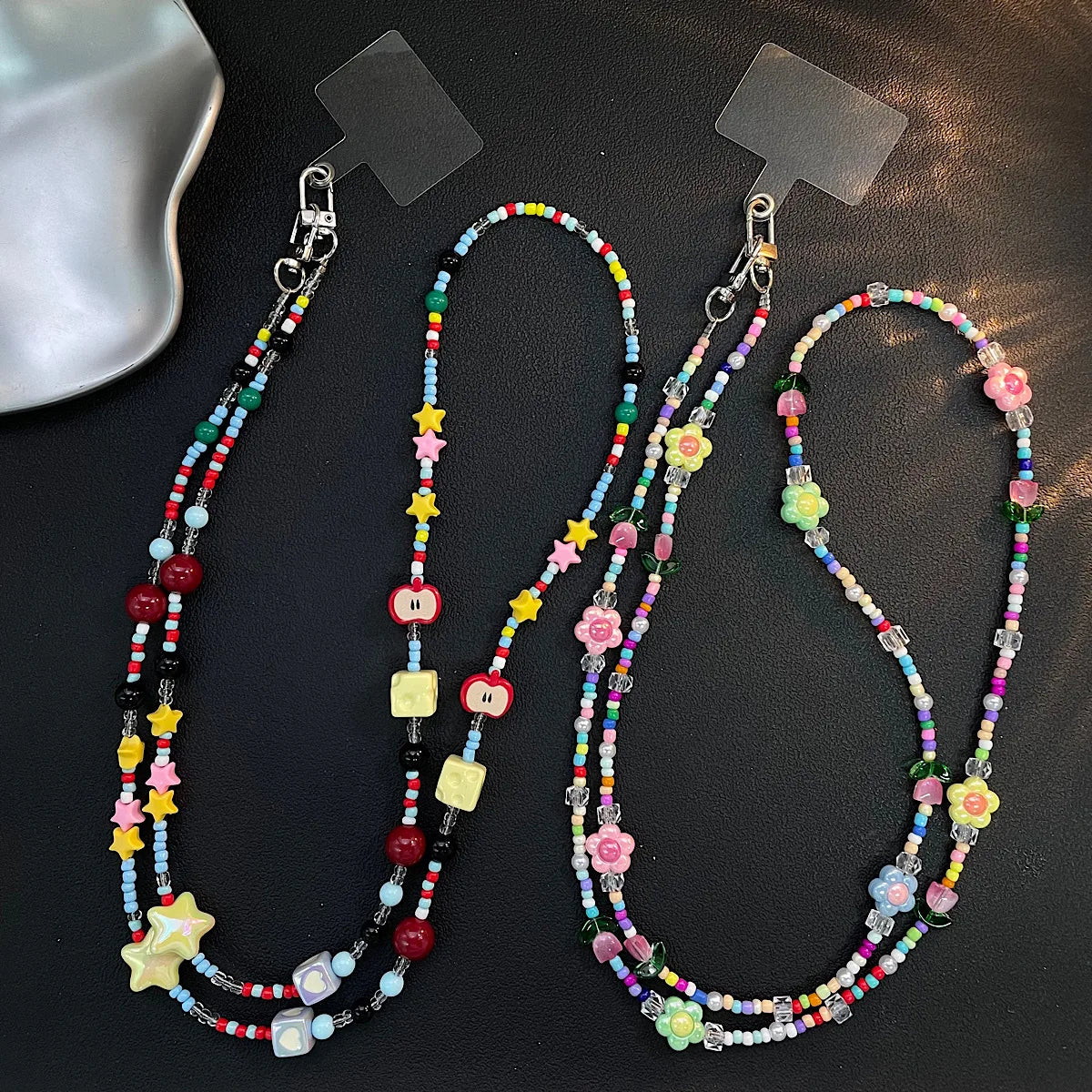 Colorful Bamboo Beads Diagonal Chain Girl Chain Halter Neck Lanyard Chain Shoulder Strap Bag Chain Crossbody Mobile Phone Chain