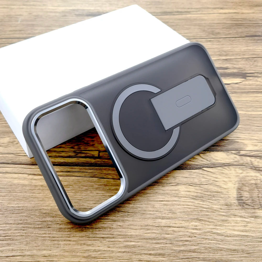 Shockproof Armor Matte Case For iPhone 17 16E 16 15 14 13 12 11 Pro Max Air 17Pro Magsafe Wireless Charge With Stand Full Covers