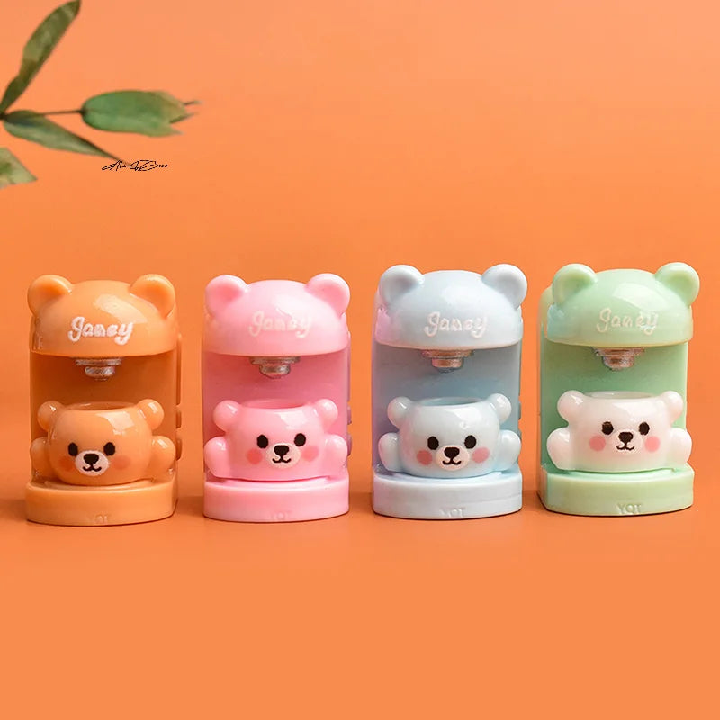 4Set Little Bear Dollhouse Miniature Coffee Machine & Cup Set Home Appliances Decor Toy for Doll House Accessories