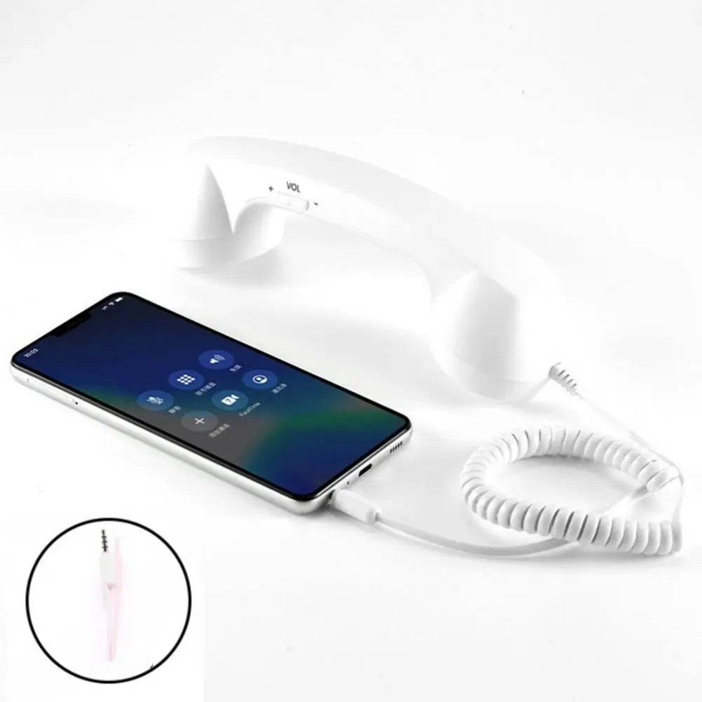 Wired Phone Handset Vintage Retro Phone Handset with Microphone Speaker for Cellphones Universal 3.5mm Socket Smartphone