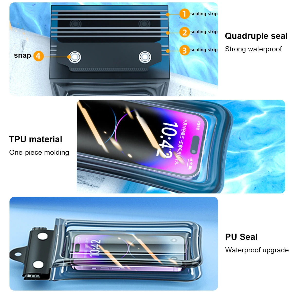 Floating Waterproof Phone Case full View Swimming Bag Underwater Snow Rainforest Transparent Dry Bag Waterproof cover