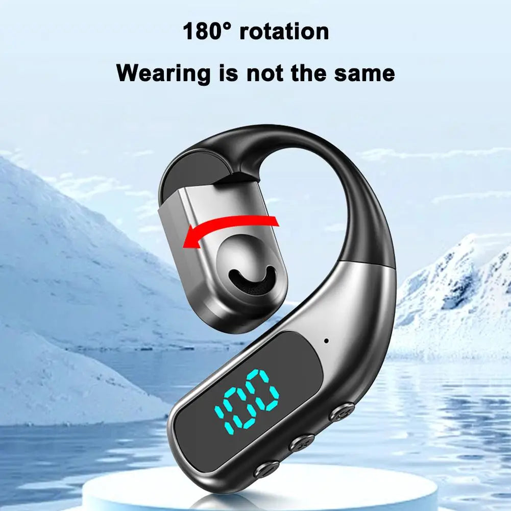Single Earphones Long Standby Business Headphones Waterproof Rotation Mono Headset Outdoor Call Bluetooth Wireless Earbuds