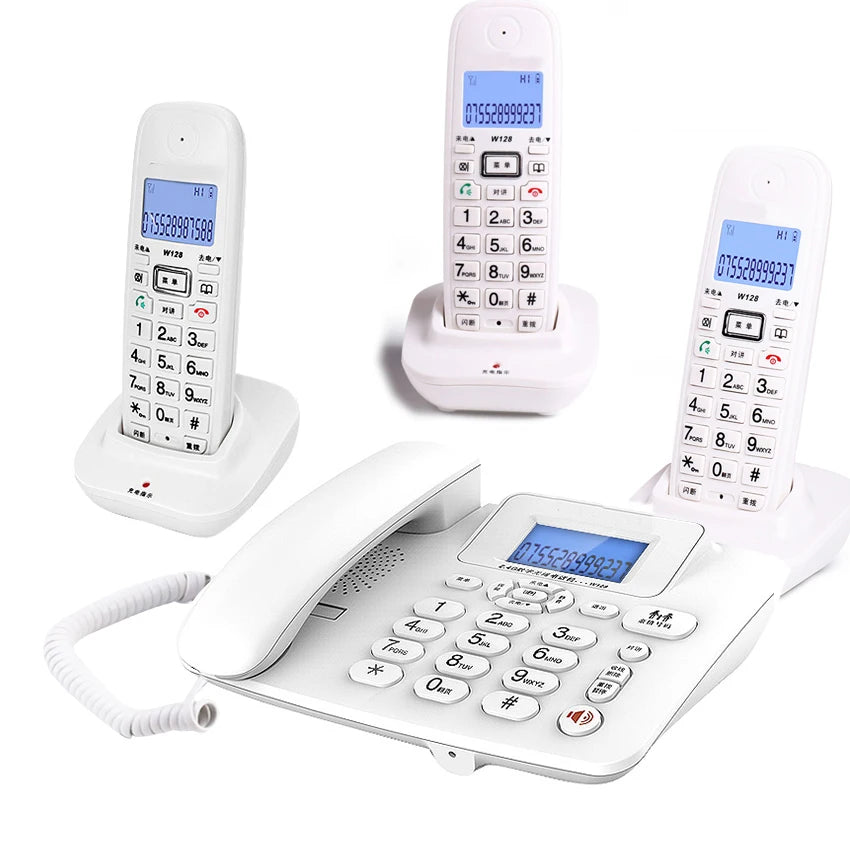 Cordless Answering Machine 2.4G Corded Phone Handset Office Home Hotel Long Range Wireless Telephone 1-4 Handsets Table Phone