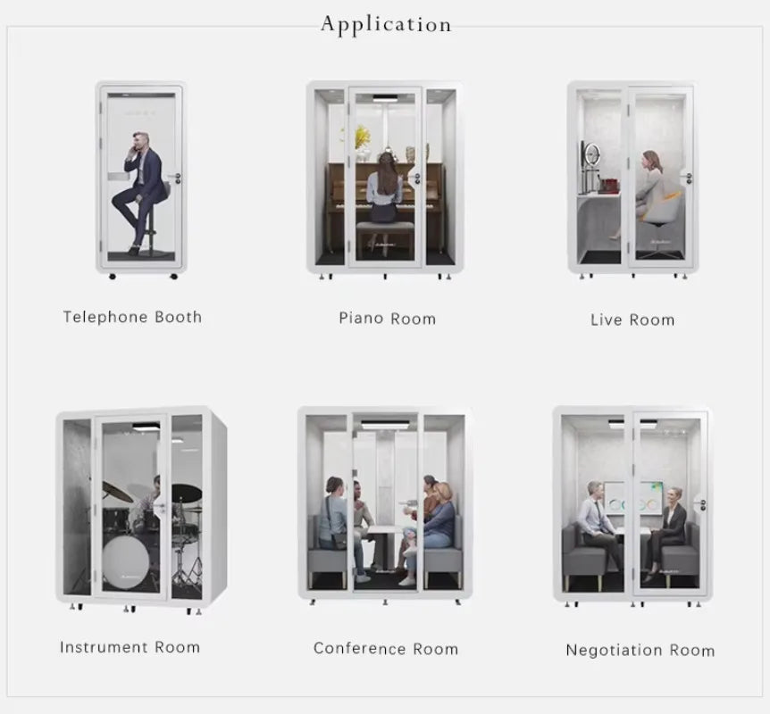 FOODLINE Customized High Quality Mobile Work Study Room Soundproof Office Pod  Easy Install Phone Booth for Office Home Hospital