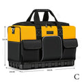 Heavy Duty Electrician Tool Bag Waterproof Multi-Pocket Organizer - Reinforced Oxford Cloth with Adjustable Shoulder Strap