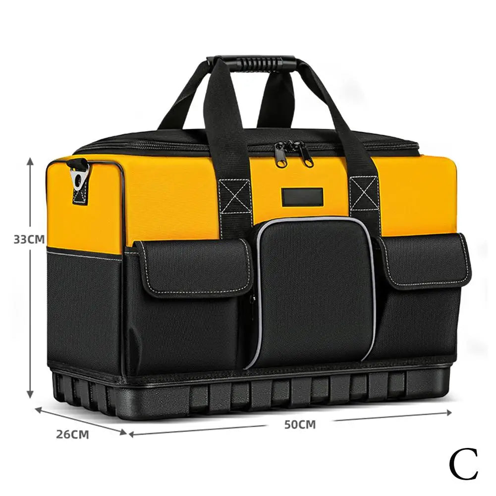 Heavy Duty Electrician Tool Bag Waterproof Multi-Pocket Organizer - Reinforced Oxford Cloth with Adjustable Shoulder Strap