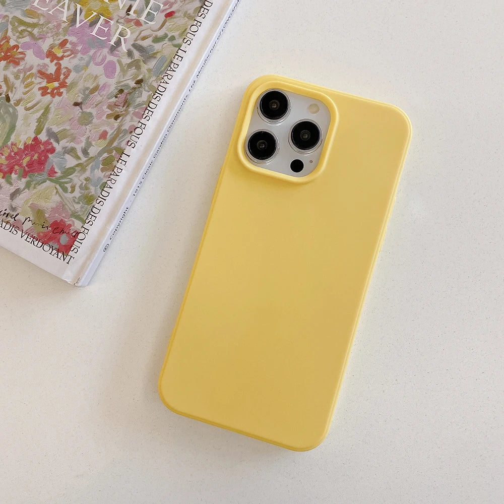Luxury Matte Candy Color Silicone Soft Case For iPhone 17 Air 16E 16 15 14 13 Pro Max Plus Shockproof Back Cover Slim TPU Shell
