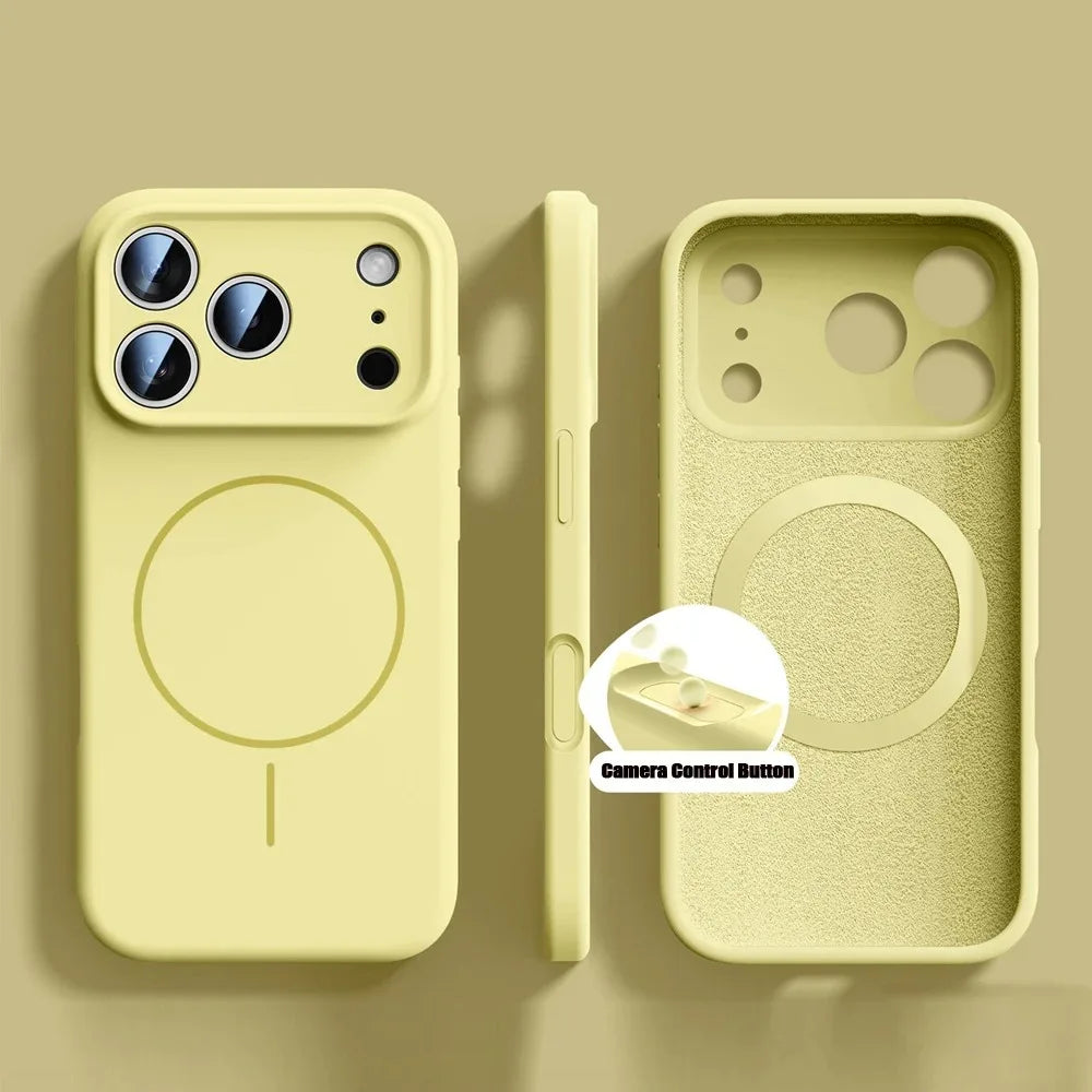 New Liquid Silicone Magnetic Case For iPhone 17 16 15 14 13 12 Pro Max 16 Plus Air Original Soft Cover For iPhone 17 16 Pro Max