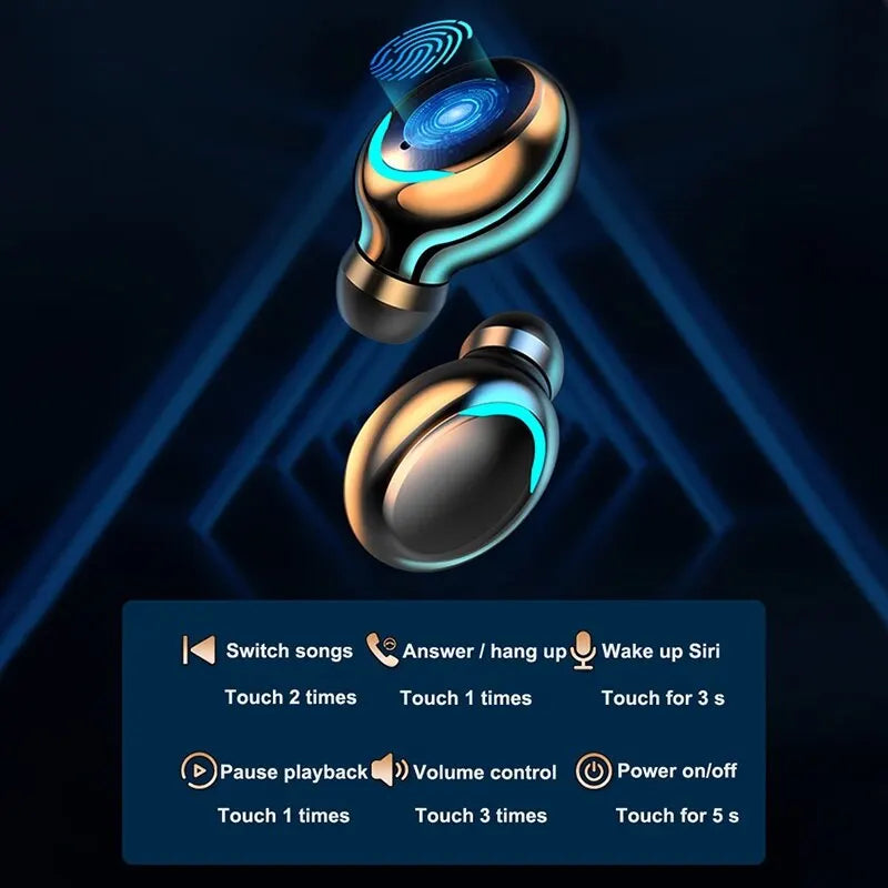 Wireless Earphones Bluetooth TWS 9D HiFi Headset LED Display Waterproof HD Calling Noise Reduction Headphones For iPhone Xiaomi