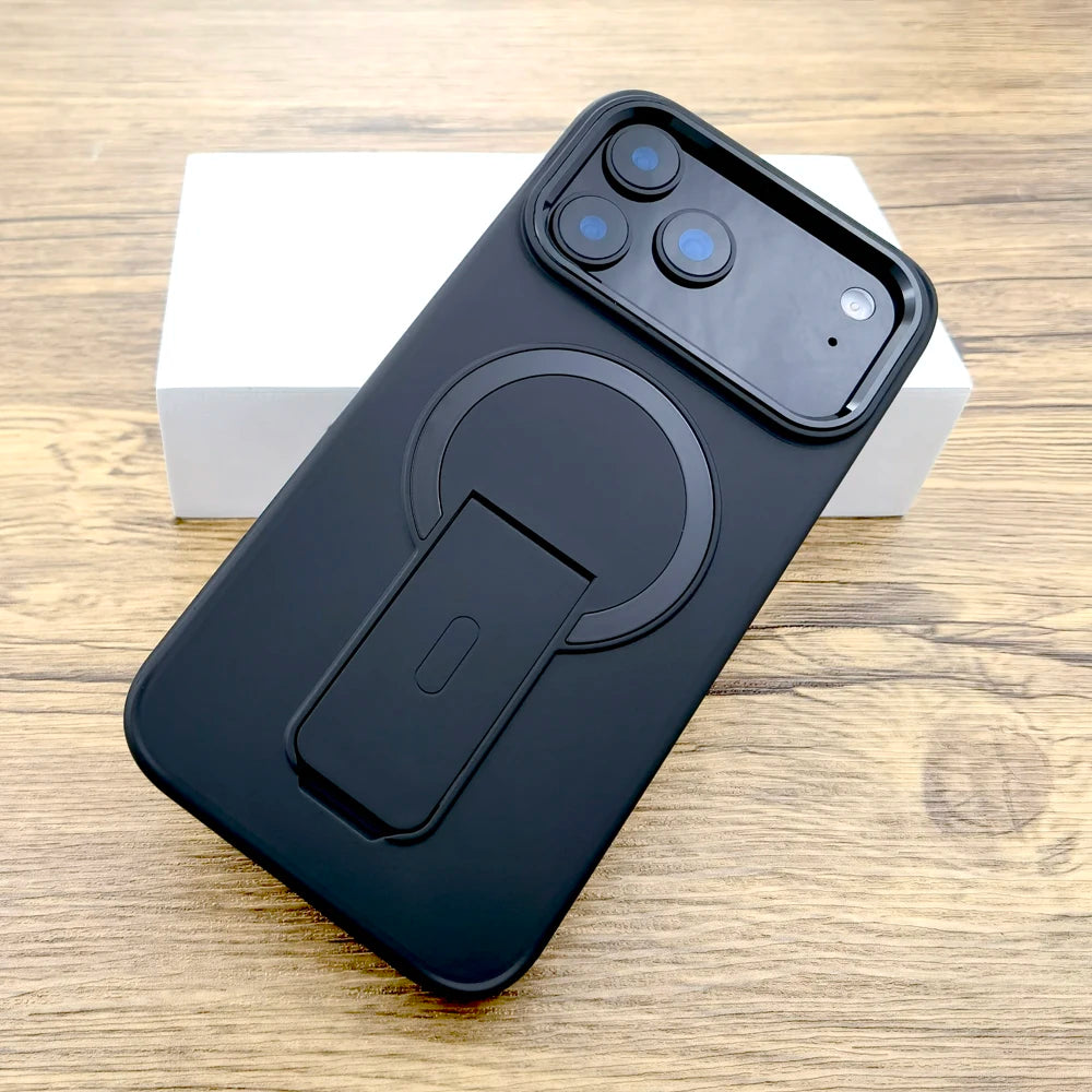 Shockproof Armor Matte Case For iPhone 17 16E 16 15 14 13 12 11 Pro Max Air 17Pro Magsafe Wireless Charge With Stand Full Covers