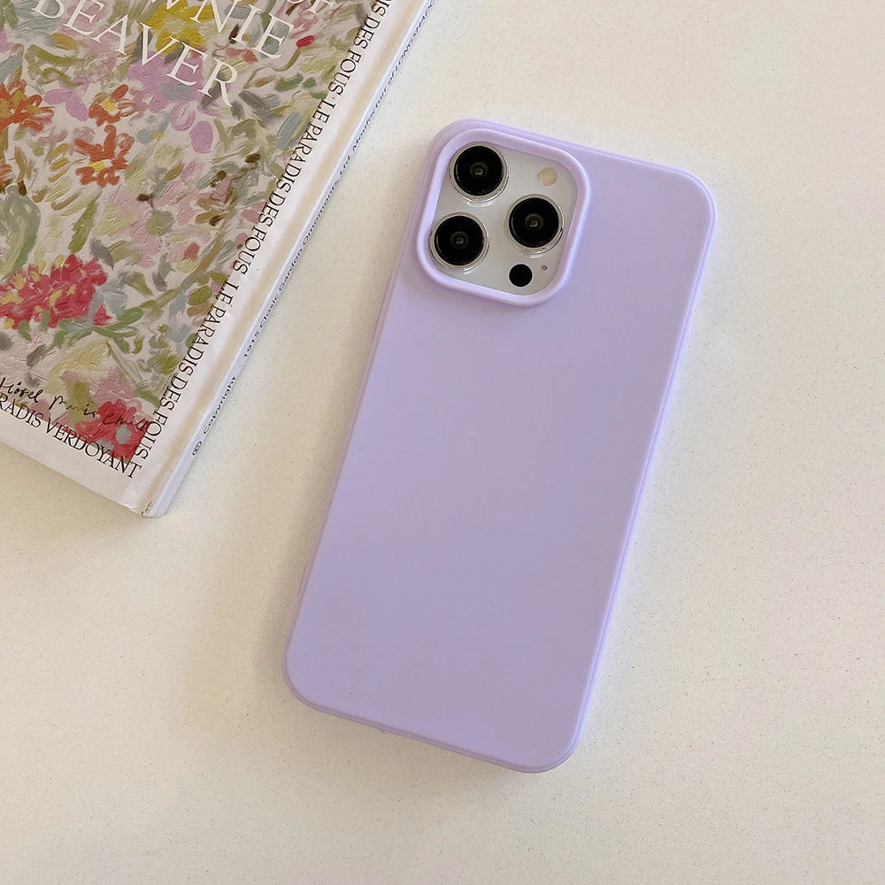 Luxury Matte Candy Color Silicone Soft Case For iPhone 17 Air 16E 16 15 14 13 Pro Max Plus Shockproof Back Cover Slim TPU Shell
